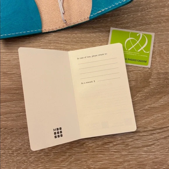 Chic Sparrow NANO Maplewood Turquoise Blue Made USA Leather Cover TN Notebook - Picture 14 of 16